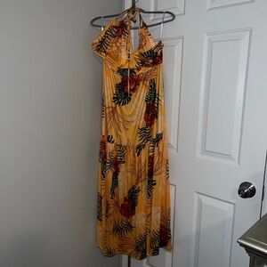 REBDOLLS Tropical Halter Maxi Dress - Floral Print